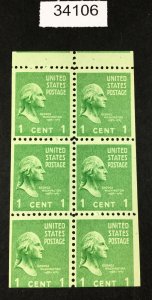 MOMEN: US STAMPS #804b MINT OG NH BOOKLET LOT #34106