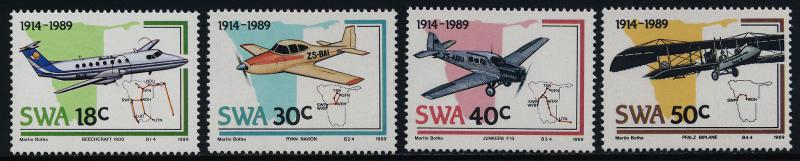 South West Africa 614-7 MNH Aircraft, Maps