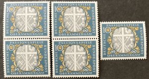 Germany 1960 #810, Wholesale Lot of 5, MNH, CV $1.50