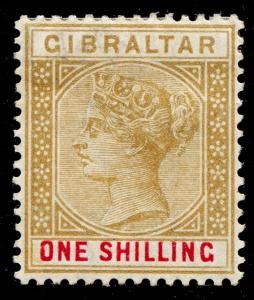 GIBRALTAR SG45, 1s bistre & carmine, M MINT. Cat £38.