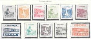 COLOMBIA Sc C134-44 NH issue of 1945 - HISTORICAL PLACES 