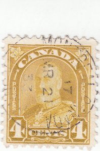 Canada - Scott #168 - 4 cent Yellow Bister - Used