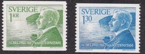 Sweden # 1185-1186, Nobel Prize Winner, NH, 1/2 Cat.