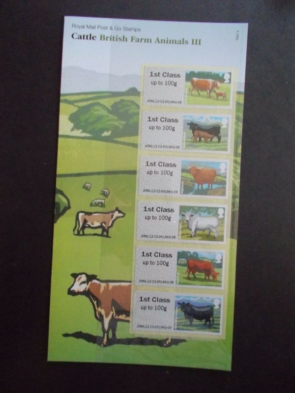 GB 2012 Cattle British Farm Animals III Post & Go Presentation Pack FS45 No:P&G9