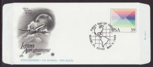 US UC61 Envelope 1988 PCS U/A FDC