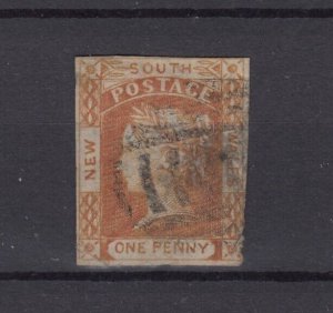 New South Wales QV 1851 1d Vermillion Imperf Laureted No Wmk SG51 FU BP9470