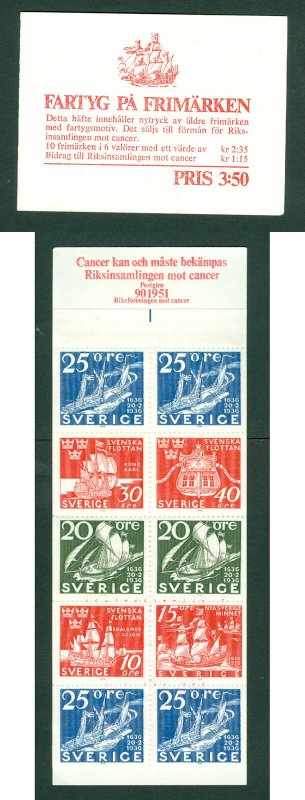 Sweden. Booklet. 1966. Mnh. Cancer Association. Ships On Stamps. Engraver: Ewert