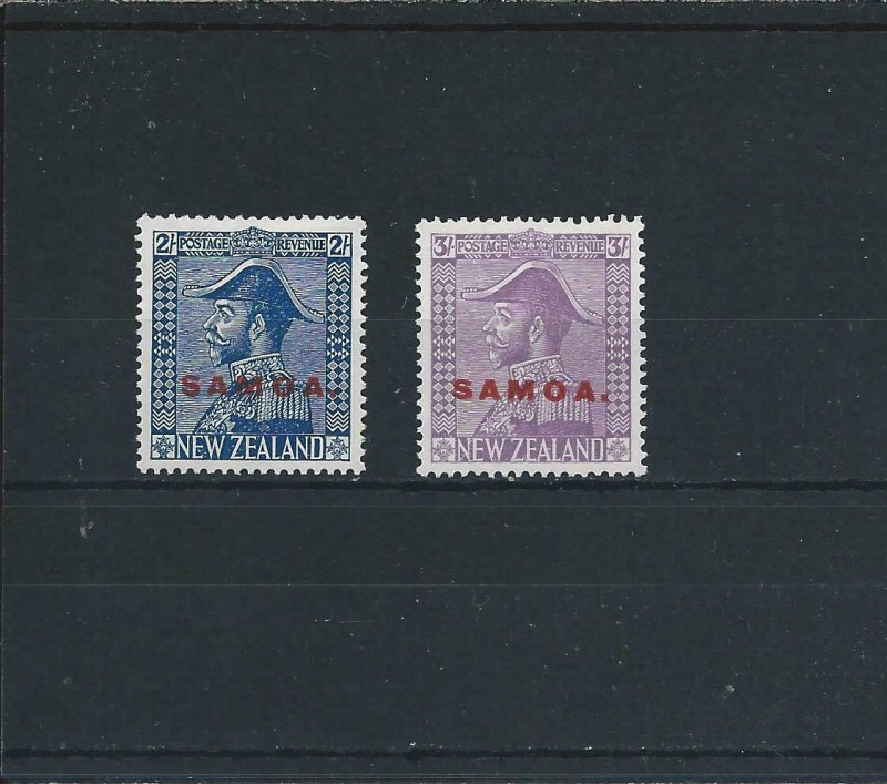 SAMOA 1926-27 2s LIGHT BLUE & 3s PALE MAUVE MM SG 169/170 CAT £66