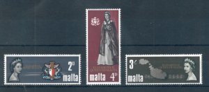 Malta 1967 Royal Visit full set of stamps. MNH. Sg 396-398