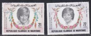 Mauritania # 515-516, Princess Diana's 21st Birthday, CTO, 1/3 Cat