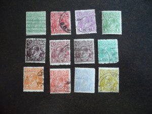 Stamps - Australia - Scott# 19,21-25,27a-28,33,34 - Used Part Set of 12 Stamps