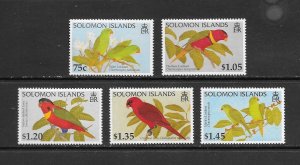 BIRDS - SOLOMON ISLANDS #818-22   MNH