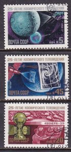 Russia 1984 Sc 5296-8 Television from Space Luna 3 Venera 9 Satellite Stamp CTO