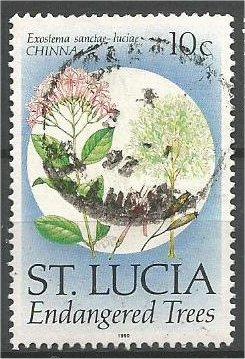 ST. LUCIA, 1990, used 10c Trees In Danger Scott 953