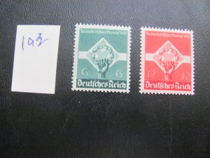 Germany 1935 MNH SC 454-455 SET  XF 25 EUROS (193)