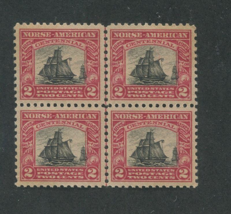 1925 United States Postage Stamp #620 Mint Never Hinged Center Line Block of 4