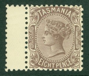 SG 255a Tasmania 1906-09. 8d purple-brown. Fine unmounted mint CAT £22