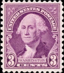 1932 3c George Washington, Gilbert Stuart, Light Purple Scott 720 Mint F/VF NH