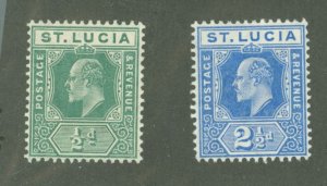 St. Lucia #57/59 Unused Single