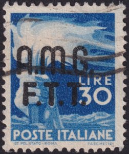 Trieste Zone A 1948 #17 vf u 30L Dark Blue, Issued by Allied Military Gov't