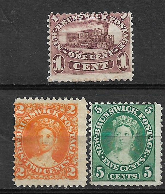 COLLECTION LOT #699 NEW BRUNSWICK # 6-8 UNUSED NO GUM/MH  1860+ CV= $76 2 SCAN