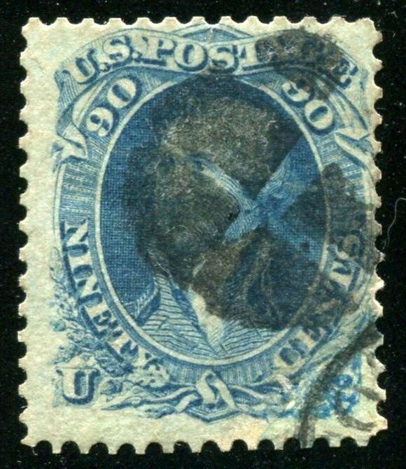 Scott # 72, 90 cent blue Washington, Catalog Value $600 