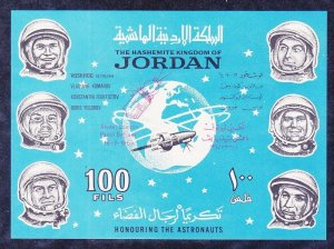 Jordan Mi Block 19 MNH 1965 Russian Cosmonauts IMPERF Souvenir Sheet W/OP