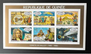 1986 Guinea Mi. 1106A 1111A sheet Klb. ND IMPERF Space Halley Comet-