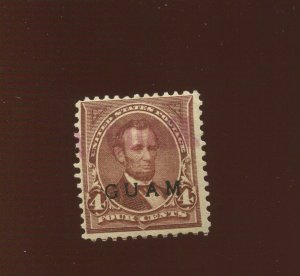 GUAM 4 Overprint Used Stamp w/ Straight Line GUAM Cancel (Bx 2025)