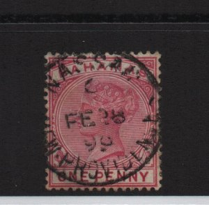 Bahamas 1884 SG47 One Penny perf 14 - used