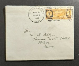 1937 Indianapolis Indiana Airmail Cover to Biloxi Mississippi