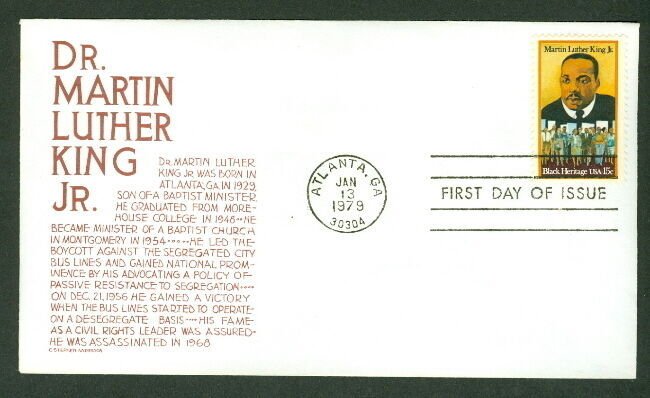 MARTIN LUTHER KING JR FDC W/BRIEF BIOGRAPHY