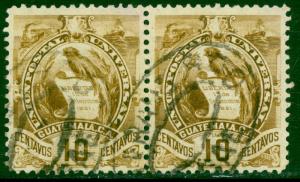 GUATEMALA 1900-02 10c QUETZAL Pair w SAN FRANCISCO CALIFORNIA Postmarks Sc 103