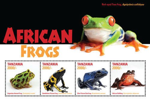 Tanzania 2015 - African Frogs - Sheet of 4 Stamps - MNH