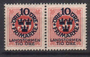 SWEDEN STAMPS. 1918, Sc.#B10, PAIR MNH