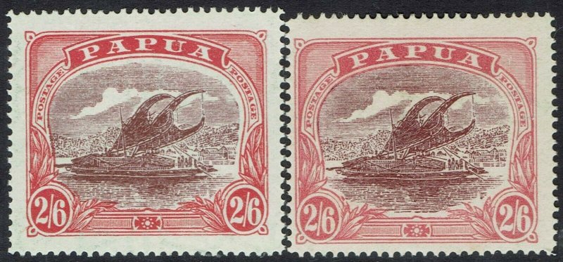 PAPUA 1916 LAKATOI 2/6 BOTH SHADES 