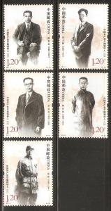 China PRC 2011-3 Early Leaders of Comm. Party Stamps Set MNH