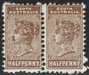 SOUTH AUSTRALIA 1883 QV ½D PAIR PERF 15 MNH **