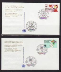 UN Vienna 135-136 Science 1992 Geneva S/2 U/A FDC 