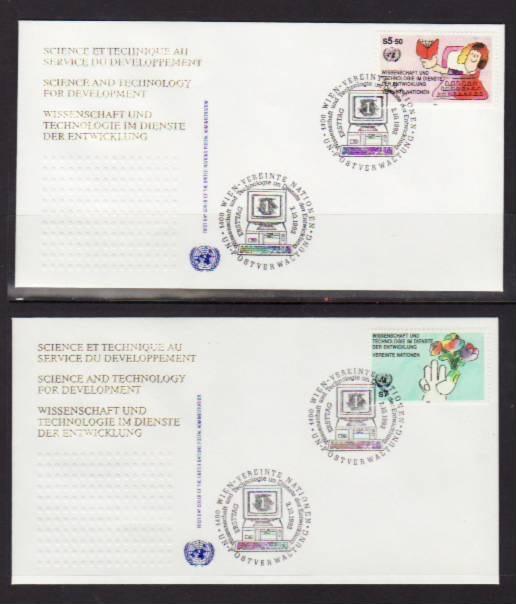 UN Vienna 135-136 Science 1992 Geneva S/2 U/A FDC 