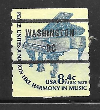 USA 1615Cd: 8.4c Steinway Grand Piano, Washington, DC Precancel, used, F-VF