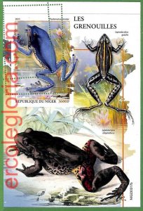 B1673 - NIGER - ERROR MISPERF Stamp Sheet - 2023 - Repliles, Frog-