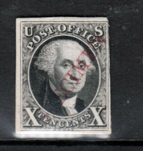 USA #2P3s Fine - Very Fine Plate Proof On India With Specimen Overprint