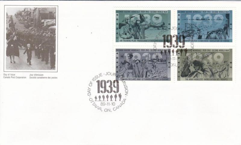 Canada # 1263a,1301a & 1348a, WWII Anniv. First Day Covers