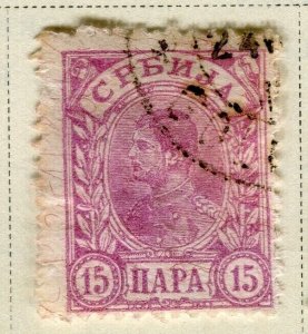 SERBIA; 1894 early classic potrait issue fine used 15p. value