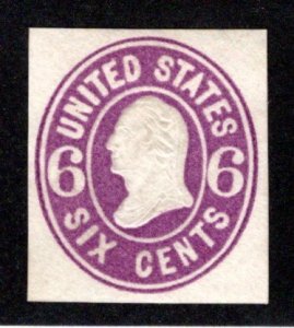 Scott U64, 6c purple, Unused, Cut Square Envelope, Washington, 1865, USA BOB