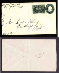 Canada-covers #4658-1c Tercentenary+1c KEVII postal stationery(EN 16a)-Huron Cnt