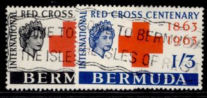 BERMUDA QEII SG181-182, 1963 red cross set, FINE USED.