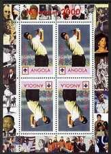 ANGOLA - 2000 - Tiger Woods - Perf 4v Sheet - M N H - Private Issue