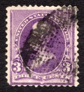 1890, US 3c, Jackson, Used, thin, Sc 221